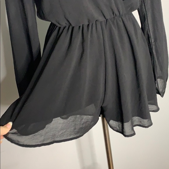 Final Touch Sheer Black Long Sleeve Romper Small - Picture 10 of 10